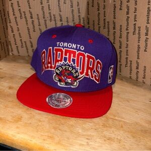 Vintage Toronto Raptors Snapback Hat Mitchell & Ness Purple Red NBA Retro